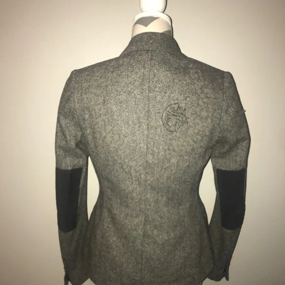 G-Star Raw Tweed Blazer Jacket Gray Marl Lined S - Picture 3 of 6